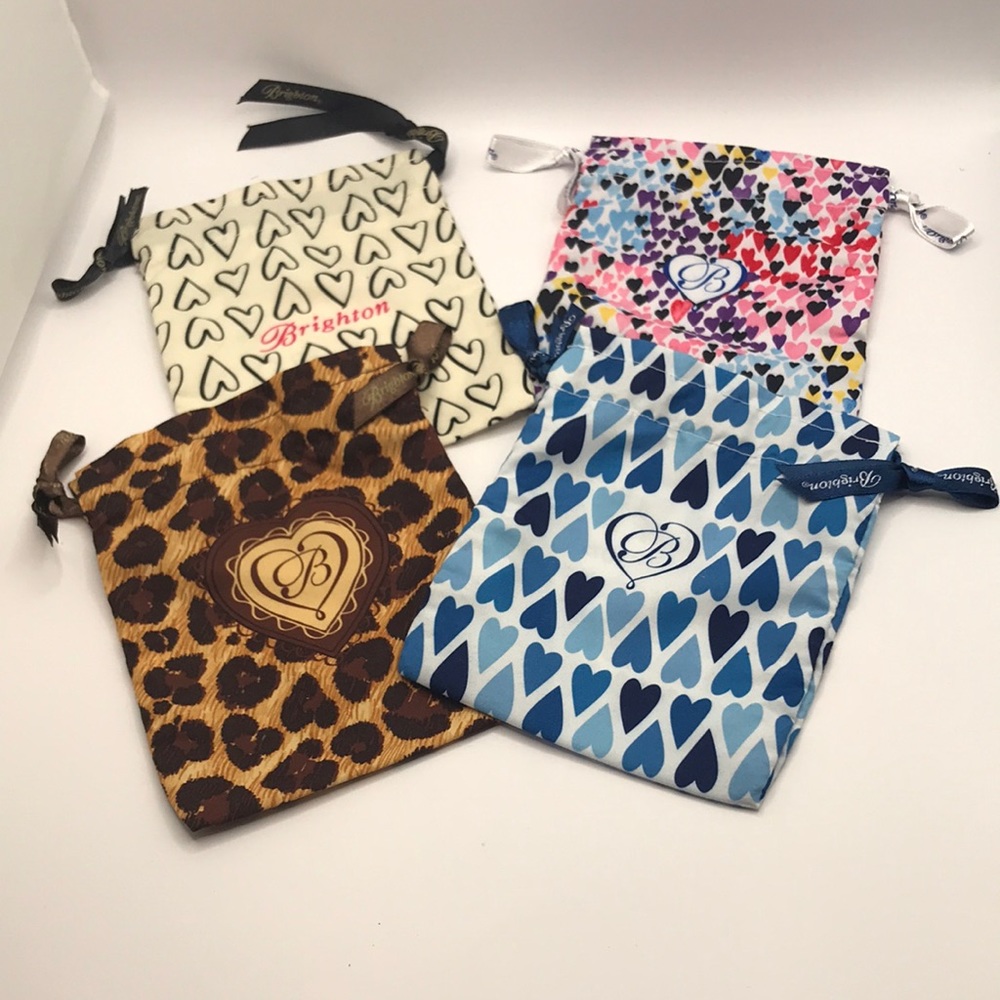 Brighton Set of 4 Drawstring Jewelry Pouches/Bags-Set #1